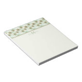 Bloc-note Aqua et Crème Palmier Tropical Monogramme (Incliné)