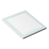 Bloc-note Aqua Gingham Nom Personnalisé (Incliné)