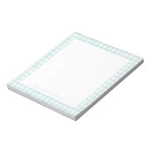 Bloc-note Aqua Gingham Nom Personnalisé (Tourné)