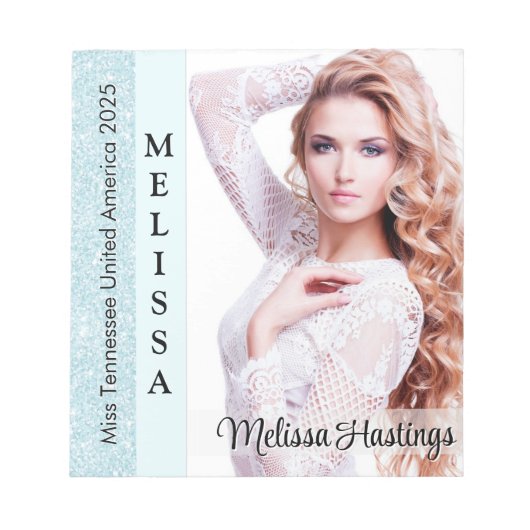 Bloc-note Aqua Glitz Pageant Autograph Small Notepad (Devant)