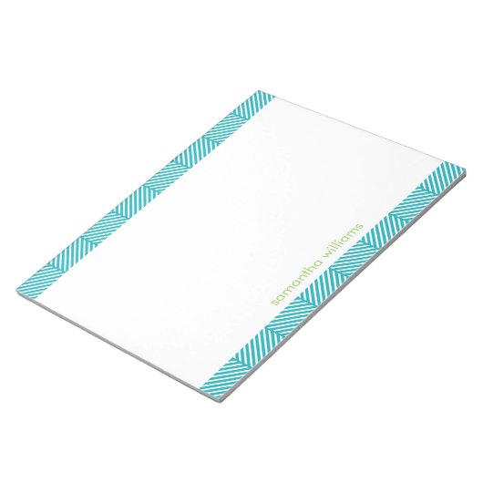 Bloc-note Aqua Herringbone Stripes Motif (Incliné)
