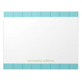 Bloc-note Aqua Herringbone Stripes Motif (Devant)