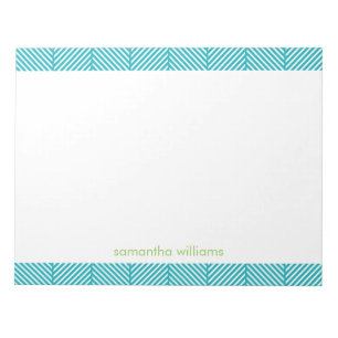 Bloc-note Aqua Herringbone Stripes Motif