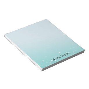 Bloc-note Aqua Ombré Points de Confettis Bokeh Blanc