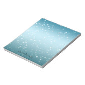 Bloc-note Aqua Ombre White Bokeh Confetti (Tourné)