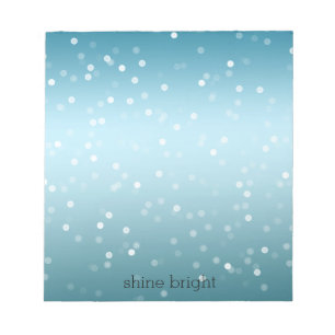 Bloc-note Aqua Ombre White Bokeh Confetti