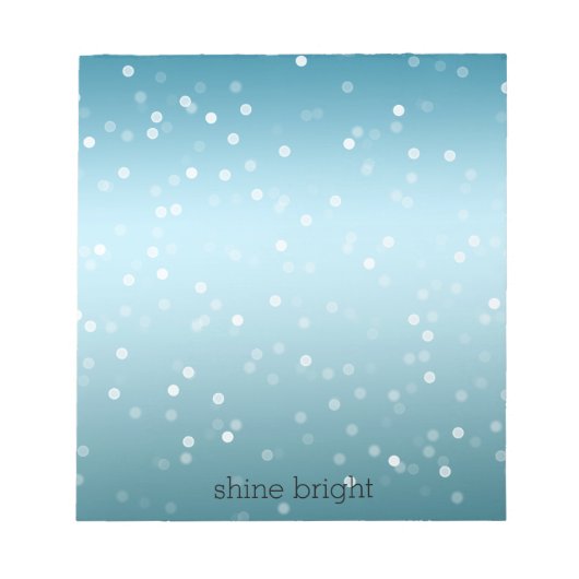 Bloc-note Aqua Ombre White Bokeh Confetti (Devant)