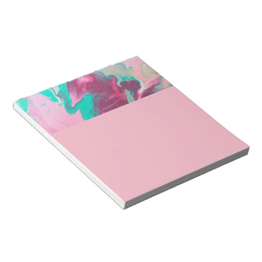 Bloc-note Aqua & Pink Abstrait Note Pad (Incliné)