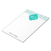 Bloc-note Aqua / Turq White Stars Quatrefoil Turquoise 3 Mon (Incliné)