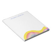 Bloc-note Aquarelle Abstraite Arc-en-ciel bleu-jaune avec no (Incliné)