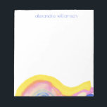 Bloc-note Aquarelle Abstraite Arc-en-ciel bleu-jaune avec no<br><div class="desc">Aquarelle Abstraite personnalisée Arc-en-ciel bleu jaune avec Bloc-notes de nom</div>