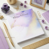 Bloc-note Aquarelle Abstraite moderne Purple Gold Name Scrip