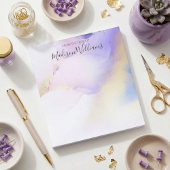Bloc-note Aquarelle Abstraite moderne Purple Gold Name Scrip