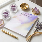 Bloc-note Aquarelle Abstraite moderne Purple Gold Name Scrip