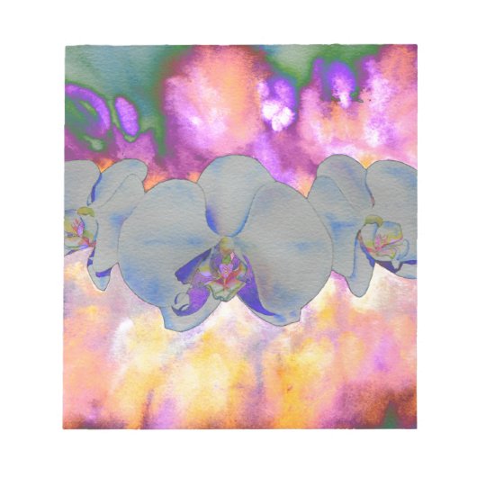 Bloc-note Aquarelle Abstraite orchidées tropicales (Devant)