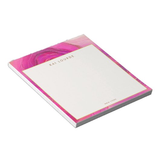 Bloc-note Aquarelle Abstraite rose chic (Incliné)