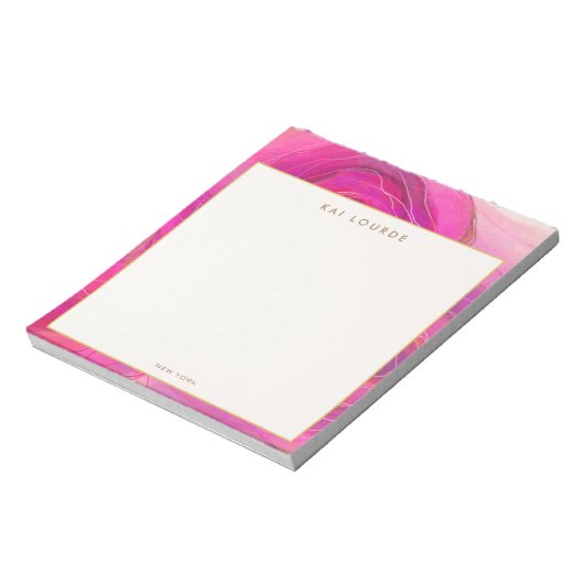 Bloc-note Aquarelle Abstraite rose chic (Tourné)