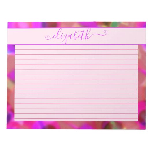 Bloc-note Aquarelle Abstraite rose néon et violet (Devant)