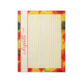 Bloc-note Aquarelle Abstraite rouge et jaune néon (Tourné)