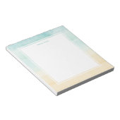 Bloc-note Aquarelle Abstraite Tan Bleu Plage Nom (Incliné)