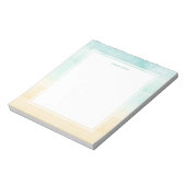 Bloc-note Aquarelle Abstraite Tan Bleu Plage Nom (Tourné)