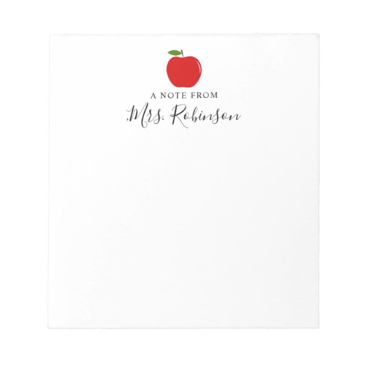 Bloc-note Aquarelle Apple Une note de l'enseignant (Devant)