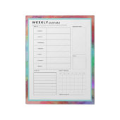 Bloc-note Aquarelle arc-en-ciel Plan calendrier hebdomadaire (Tourné)