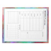 Bloc-note Aquarelle arc-en-ciel Plan calendrier hebdomadaire (Devant)