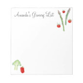 Bloc-note Aquarelle Asperges, Brocoli, Tomates, Poivrons (Devant)