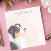 Bloc-note Aquarelle Australian Shepherd personnalisée