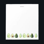 Bloc-note Aquarelle Avocado Garland Personnalisé<br><div class="desc">Bloc-notes personnalisable avec des tranches d'avocat et d'avocat d'aquarelle. Ce bloc-notes avocat sera parfait comme cadeau personnalisé. Personnalisez en ajoutant un nom ou une courte phrase.</div>