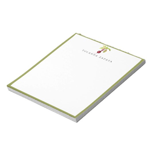 Bloc-note Aquarelle Betterave Verte Encadrée (Tourné)