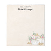 Bloc-note Aquarelle blanche et Citrouille or (Devant)