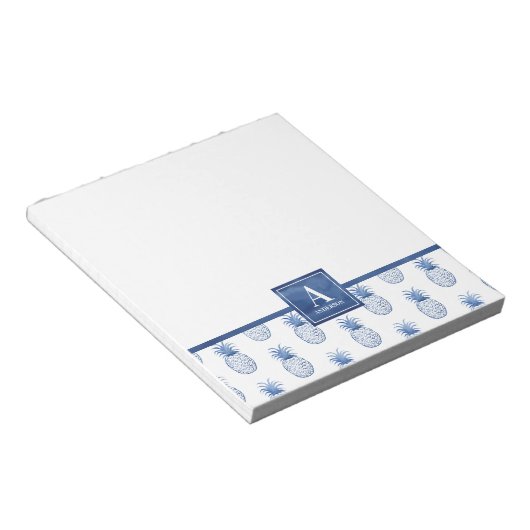 Bloc-note Aquarelle blanche monogramme (Incliné)