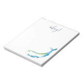 Bloc-note Aquarelle Bleu baleine Papier à lettres personnali (Tourné)