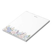 Bloc-note Aquarelle Bleu Blanc Hydrangées Personnalisées (Tourné)