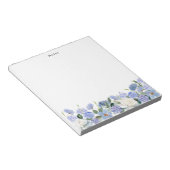 Bloc-note Aquarelle Bleu Blanc Hydrangées Personnalisées (Incliné)