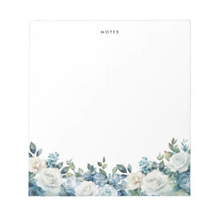 Bloc-note Aquarelle Bleu Blancs pivoines Eucalyptus Personna