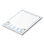 Bloc-note Aquarelle bleu et blanc Chinoiserie personnalisée (Tourné)