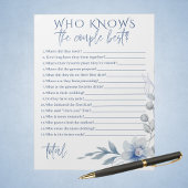 Bloc-note Aquarelle bleu Fleur Couple Meilleur Jeu de Mariag