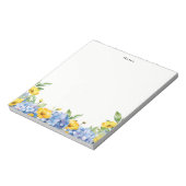 Bloc-note Aquarelle Bleu Jaune Hydrangée Personnalisée (Tourné)