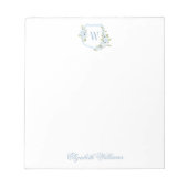 Bloc-note Aquarelle bleu romantique personnalisée Cimier flo (Devant)