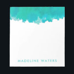 Bloc-note Aquarelle bleu Turquoise moderne Chic Monogramme<br><div class="desc">Ajoutez un accessoire personnalisé et élégant à votre bureau avec ce bloc-notes moderne et chic. Design dispose d'un joli bleu vert turquoise arrière - plan aquarelle et votre nom ou autre texte customisé dans une simple police turquoise typographie. Ce bloc-notes élégant et tendance lui fait un cadeau élégant.</div>