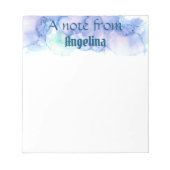 Bloc-note Aquarelle bleu turquoise vert éclat blanc (Devant)