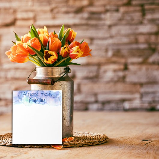 Bloc-note Aquarelle bleu turquoise vert éclat blanc