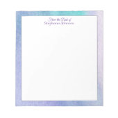 Bloc-note Aquarelle bleu violet moderne Modèle Abstrait (Devant)