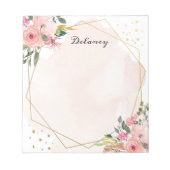Bloc-note Aquarelle Blush Floral Pesonalized (Devant)