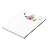 Bloc-note Aquarelle Boho Deer Antler Floral (Tourné)