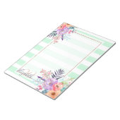 Bloc-note Aquarelle Boho floral, feuille, rayures peinture m (Incliné)