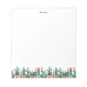 Bloc-note Aquarelle Boho Poted Cactus & Succulents Personnal (Devant)